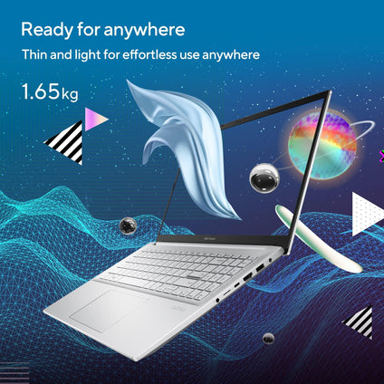 ASUS Vivobook Pro 15 M3500QC-OLED1R5W Cool Silver Creator Laptop, R5 5600H 8GB 512GB PCIE SSD, NV RTX3050, 4GB VRAM, WIN11 HOME, 15.6-inch FHD 1920X1080 OLED, Backlit-Eng-Arb-KB