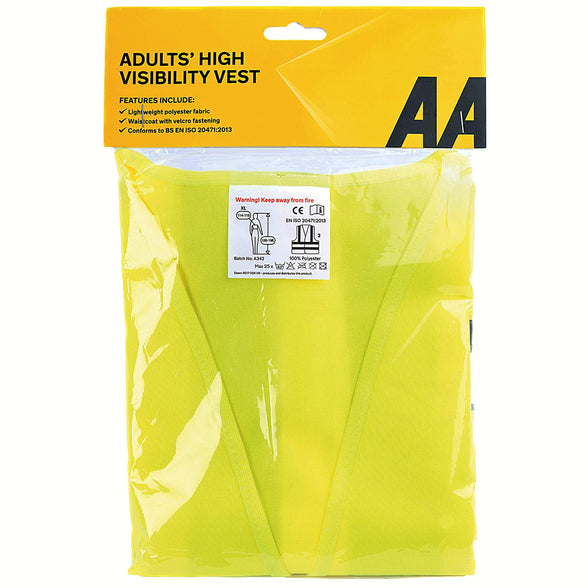 AA High Visibility Vest for safety and emergencies - Yellow