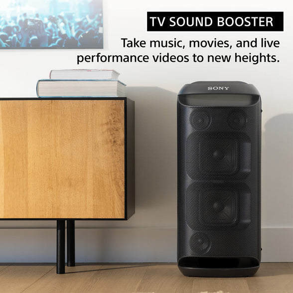 Sony SRS-XV800 X-Series Wireless Portable Bluetooth Karaoke Party Speaker IPX4 Splash-Resistant with 25 Hour-Battery, Built-in Handle and Wheels, Omnidirectional Sound, and Ambient Lights