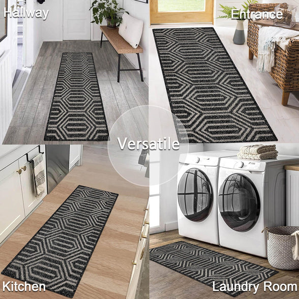 Cekene Runner Rug for Entryway Indoor 50x150cm Non-slip Rubber Back Kitchen Runner Rug Machine Washable Runner Carpet Rug for Kitchen Floor Laundry Room