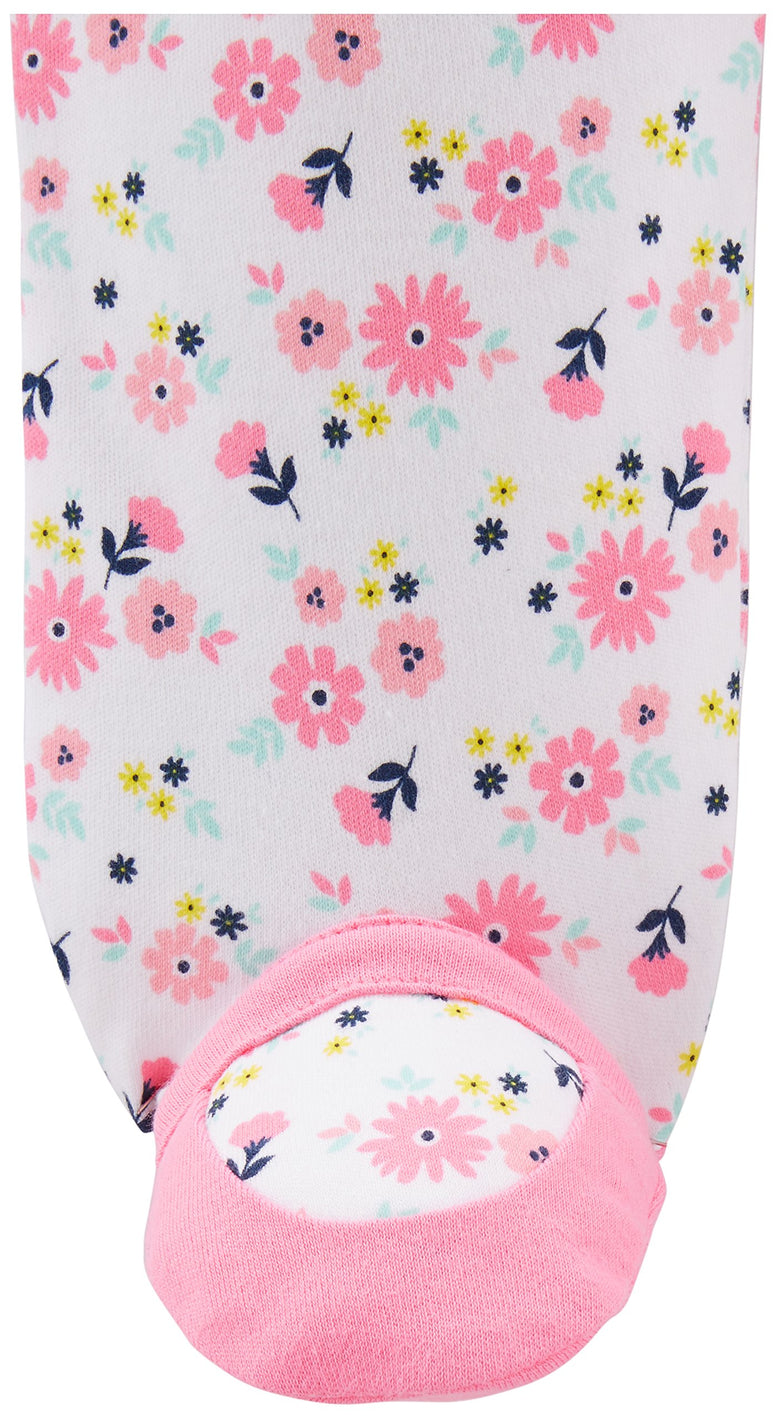 Simple Joys by Carter's Baby Girls' Cotton Footed Sleep and Play, Pack of 3 (3-6 Months)