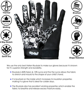 Tuoni Junior Thermal Multi sports glove with silicone grip. Ideal for Football, Rugby, Hockey, Mountain Biking, Cycling, Running, Netball & Tennis. Sizes for 6-13+.