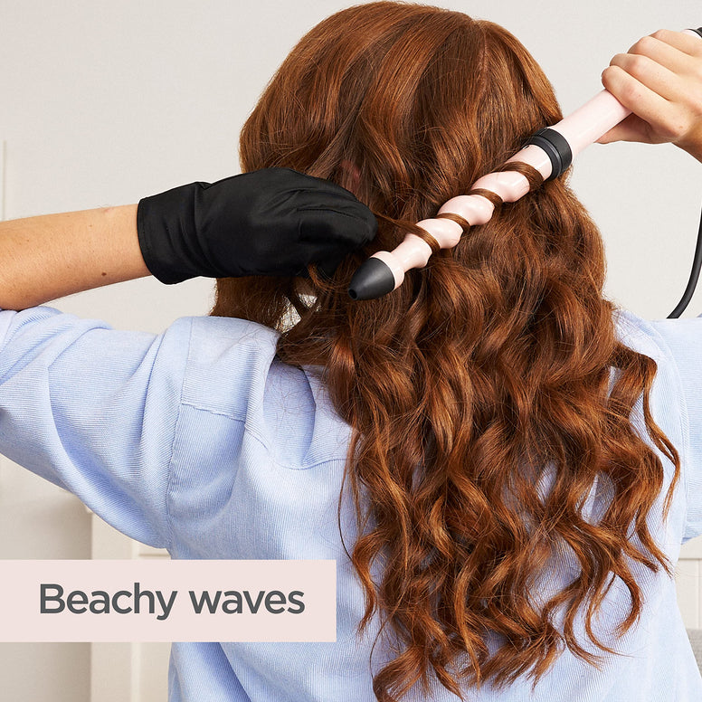 BaByliss Curl & Wave Trio Styler, Multi-styler, Hair waver, Beachy waves, Loose waves, pink 3 in 1 curling wand