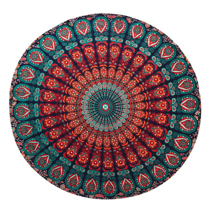 Popular Handicrafts Round tapestry Indian Mandala Round Roundie Beach Throw Tapestry wall hanging Hippy Boho Gypsy Cotton Tablecloth, Round Yoga Sheet 50