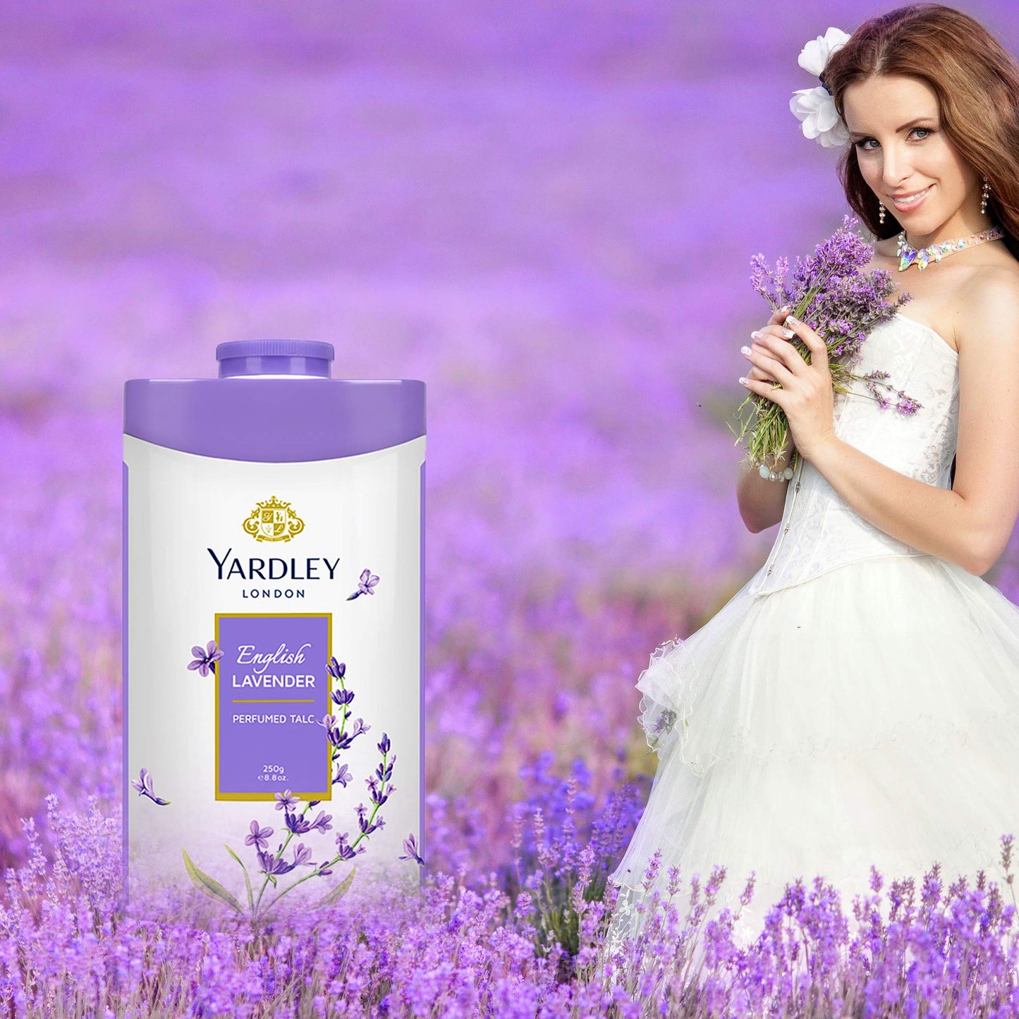Yardley London Twin Talc Floral (2 X 250 gm) English Lavender + Imperial Jasmine