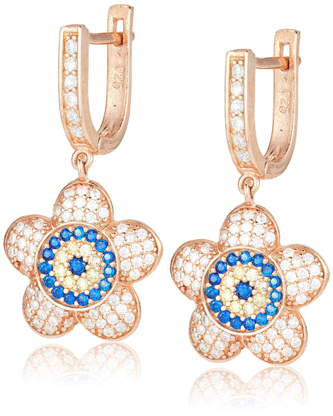 Alwan Silver (Rose Gold Plated) Earrings for Women - EE4863E