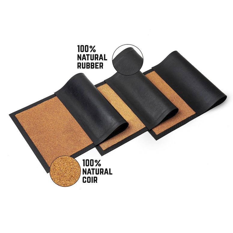 Eco Slim World's Slimmest Coir Door Mat Anti Skid, Made With 100% Natural Coir & Natural Rubber, Diamond cut Design 75x45cm (Vermilion) (Black)