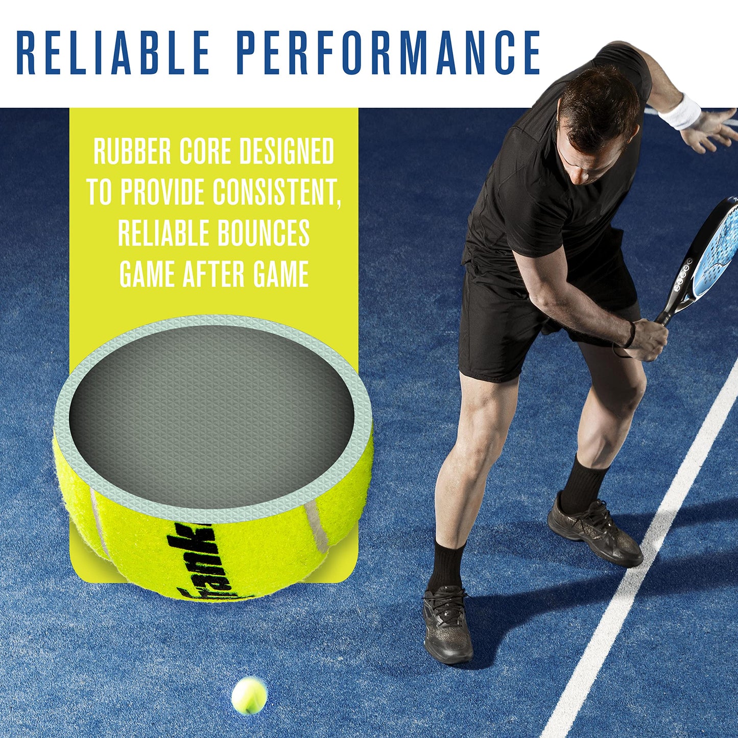 Franklin Sports Padel Paddle Tennis Balls - PRO+ Padel Balls - 3 Pack Can of Paddle Tennis Balls - Official Padel Balls - Durable Premium Performance