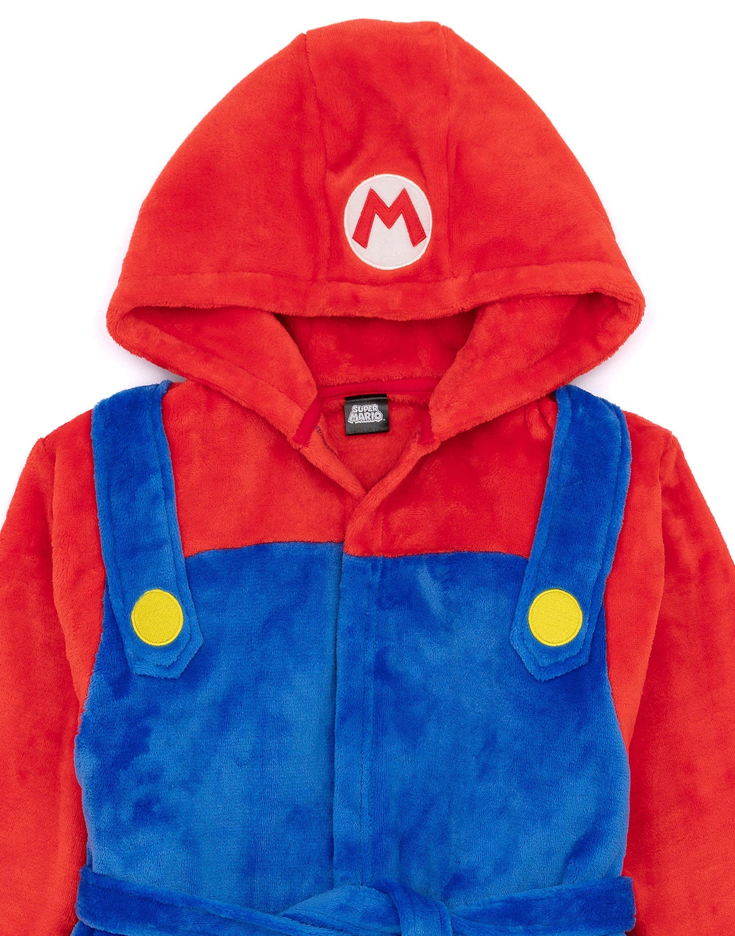 Super Mario Dressing Gown Kids | Boys Girls Character Blue Red Pyjamas Bathrobe | Arcade Game Nightgown 3-4Y