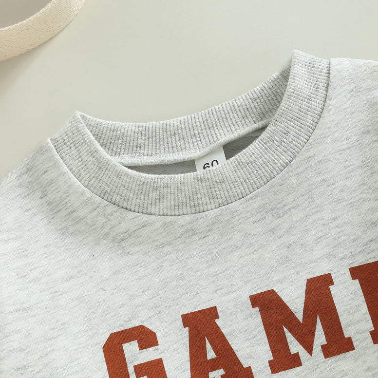 Baby Boy Girl Football Season Romper Sweatshirt Long Sleeve Letter Print Bodysuit One Piece Fall Winter Outfit 0-3 Months