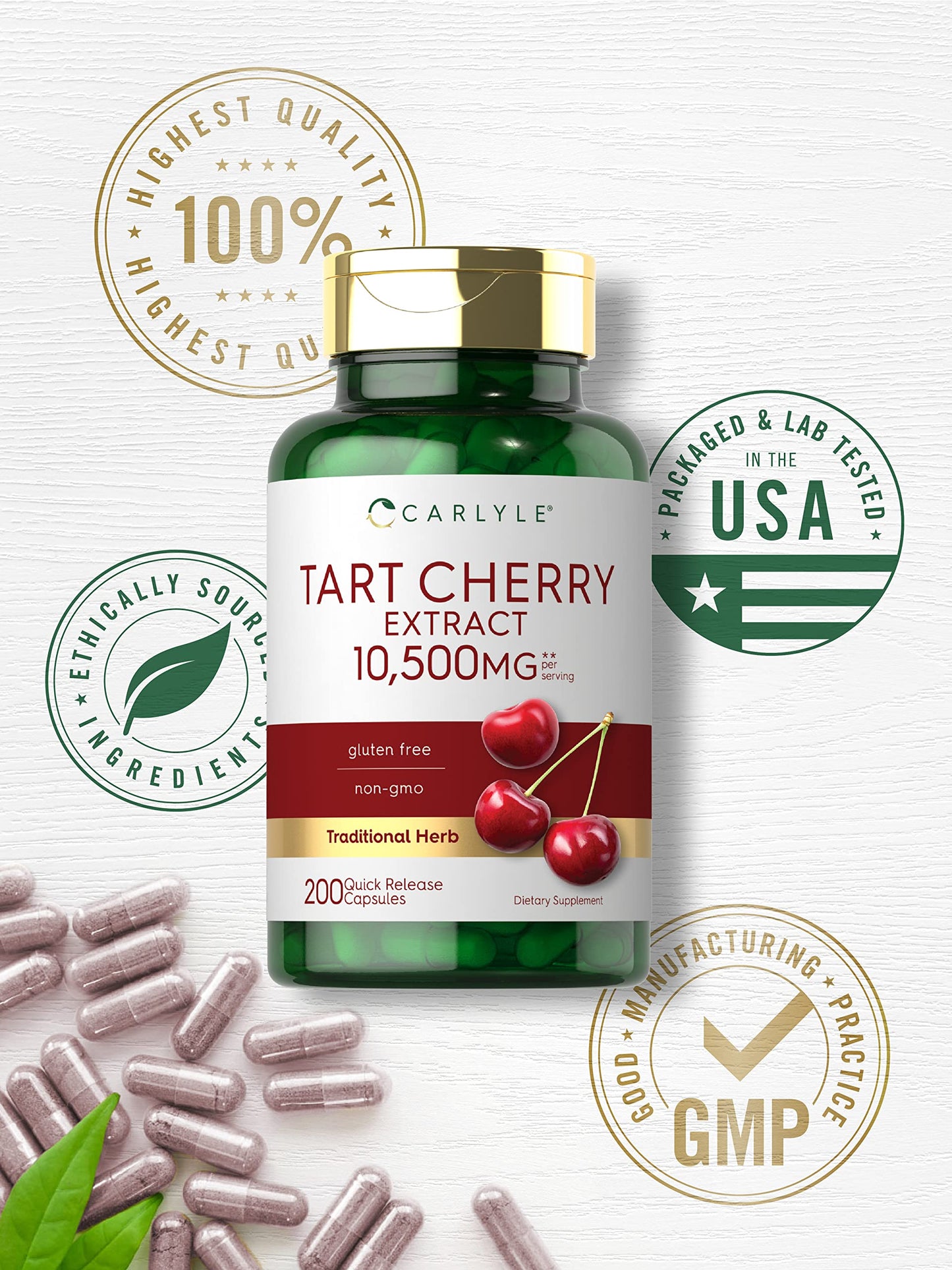 Carlyle Gluten-free Tart Cherry Capsules (7000mg,200 Pills)