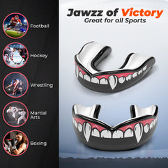 Adult Mouth Guard Sports – Boil and Bite Football Mouth Guard for Ages 12+ & Mouth Guard Case – Adult Mouthguard for Football, Boxing, Lacrosse, Hockey, Rugby & MMA by Jawzz Mouthguards | White