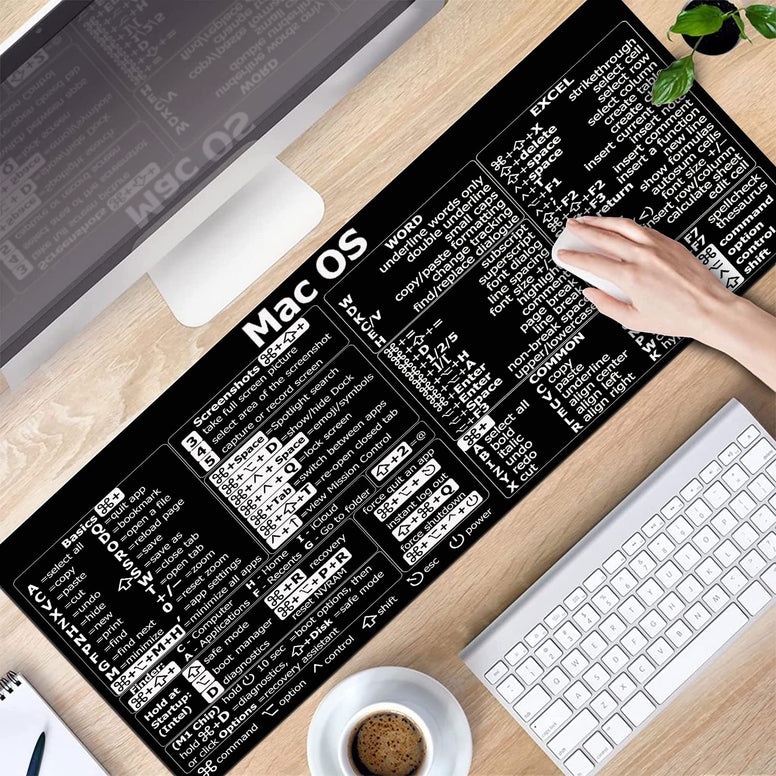 Mac os Shortcuts, excel Shortcuts Cheat Sheet, Mac OS (M1+Intel) + Word/Excel (for Mac) Quick Reference Guide Keyboard Shortcut, Keyboard mat, mac os Shortcuts mousemat, Trader Mouse Pad Mat HG