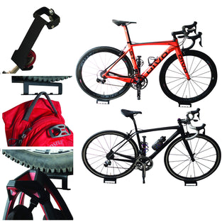 Bike Wall Mount | Horizontal Bicycle Storage Hanger | Indoor Bike Hanging Hook | Heavy Duty Steel Tray, Adjustable Swivel Arm for Pedal Mounting | Mountain, Road Cycle Holder - Garage, Home, Outdoors