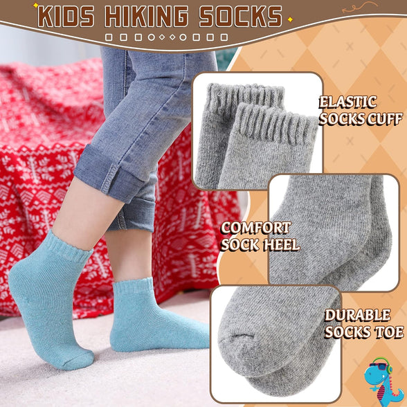 Kids Boys Girls Slipper Socks Warm Thick Fuzzy Fleece Lined Winter Cartoon Thermal Anti-Slip Soft Children's Home Floor Socks