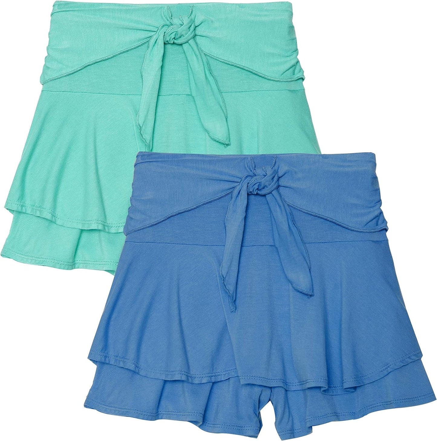 KIDPIK Fun & Flairy Skirt & Active Short Hybrid - Choose from Stripe Knit, Double Ruffles, Front Tie or Basic Skater Swing