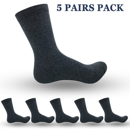 Boys & Girls Unisex Grey School-Casual Crew Socks 5 Pairs Pack