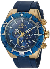 Invicta Men's Aviator Stainless Steel Quartz Watch with Silicone Strap, Blue, Black 26 (Model: 22523, 22525, 28104)