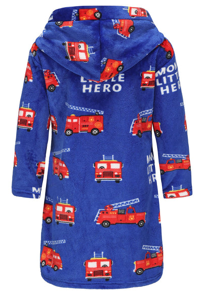 FunnyPaja Boys Soft Fleece Robes Plush Hooded Bathrobes Sleepwear for Kids 1-16 Years