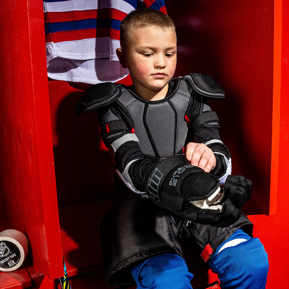 Franklin Sports Ice Hockey Gloves - 10" Youth Gloves - Thumb Lock System - Flexible Full Motion Cuff - Perfect for Kids!