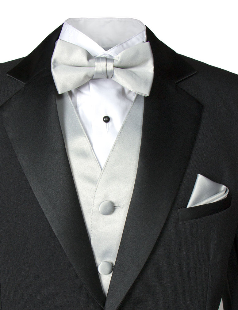 Spring Notion Boys' 4-Piece Satin Tuxedo Vest Set S