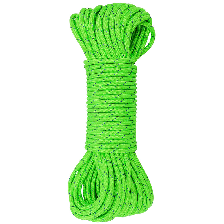 (Green, 6mm(dia.) x 6.2m) - GM CLIMBING 6mm Accessory Cord 12kN / 1220kg Double Braid Rope Black Pre Cut CE