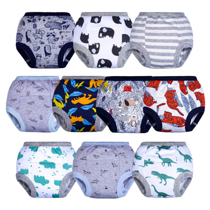 BIG ELEPHANT Potty Training Underwear, 100% Cotton Absorbent Unisex Toddler Pee Pants for Boys & Girls