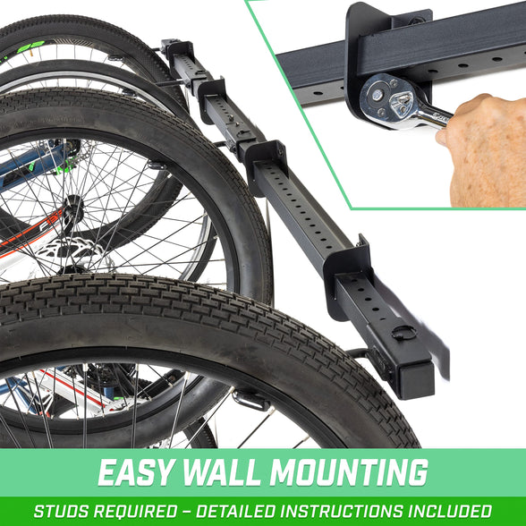 GoSports Wall Mounted Bike Rack for Garage - Vertical Storage for 4 to 6 Bicycles