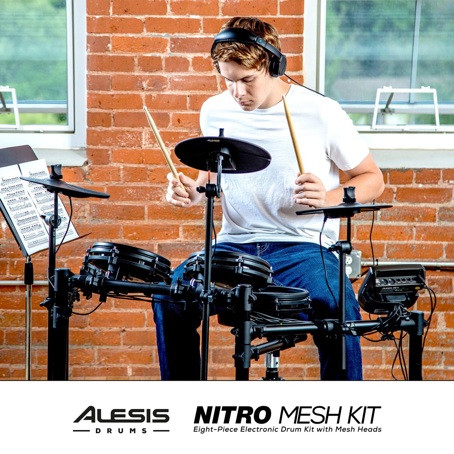 Alesis Drums Nitro Mesh Kit - Electric Drum Set With Usb Midi Connectivity, Mesh Drum Pads, Kick Pedal And Rubber Kick Drum, 40 Kits And 385 Sounds