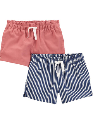 Simple Joys by Carter's Girls' Knit Shorts, Pack of 2 (12 Months)
