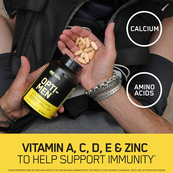 Optimum Nutrition Opti-Men, Vitamin C, Zinc and Vitamin D, E, B12 for Immune Support Mens Daily Multivitamin Supplement, 240 Count (Packaging May Vary)