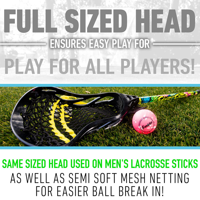 Franklin Sports Boys + Mens Lacrosse Sticks - Attack + Midfield Lax Stick - Lightweight Kids + Adults Aluminum Lacrosse Stick - Ambush