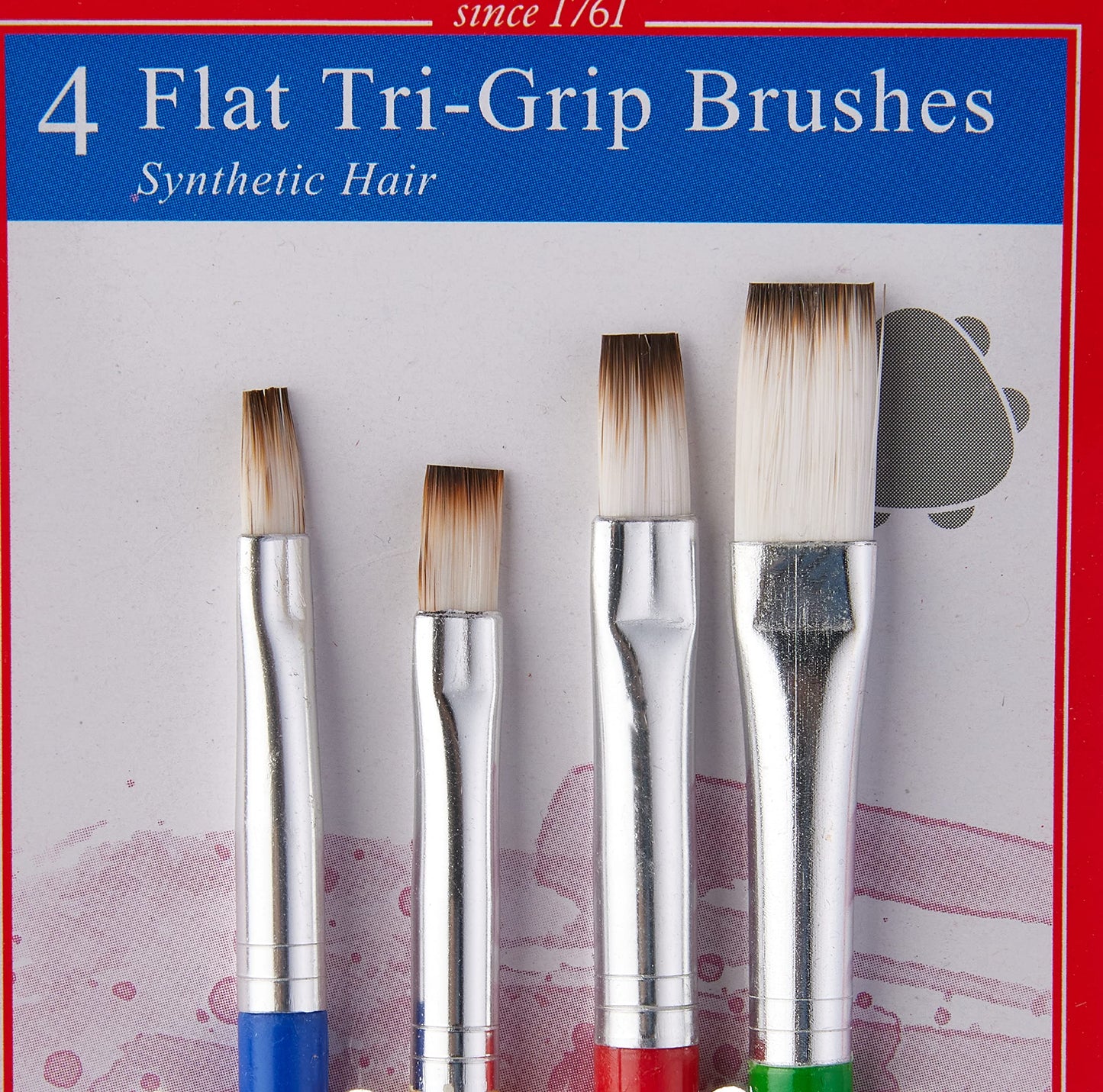 Faber-Castell Synthetic Hair Paint Brushes Flat 4Pc (1,2,4,6)