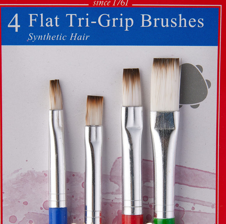 Faber-Castell Synthetic Hair Paint Brushes Flat 4Pc (1,2,4,6)