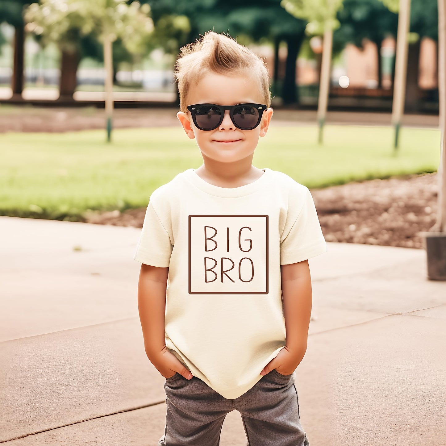 Big Bro Square Sibling Reveal Announcement Shirt for Boys Big Brother Sibling Outfit