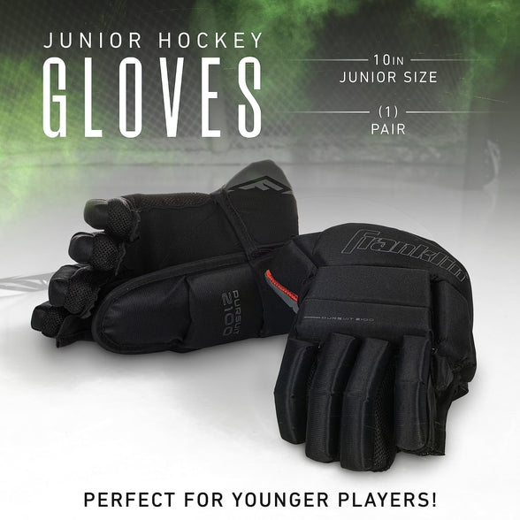 Franklin Sports Ice Hockey Gloves - 10" Youth Gloves - Thumb Lock System - Flexible Full Motion Cuff - Perfect for Kids!