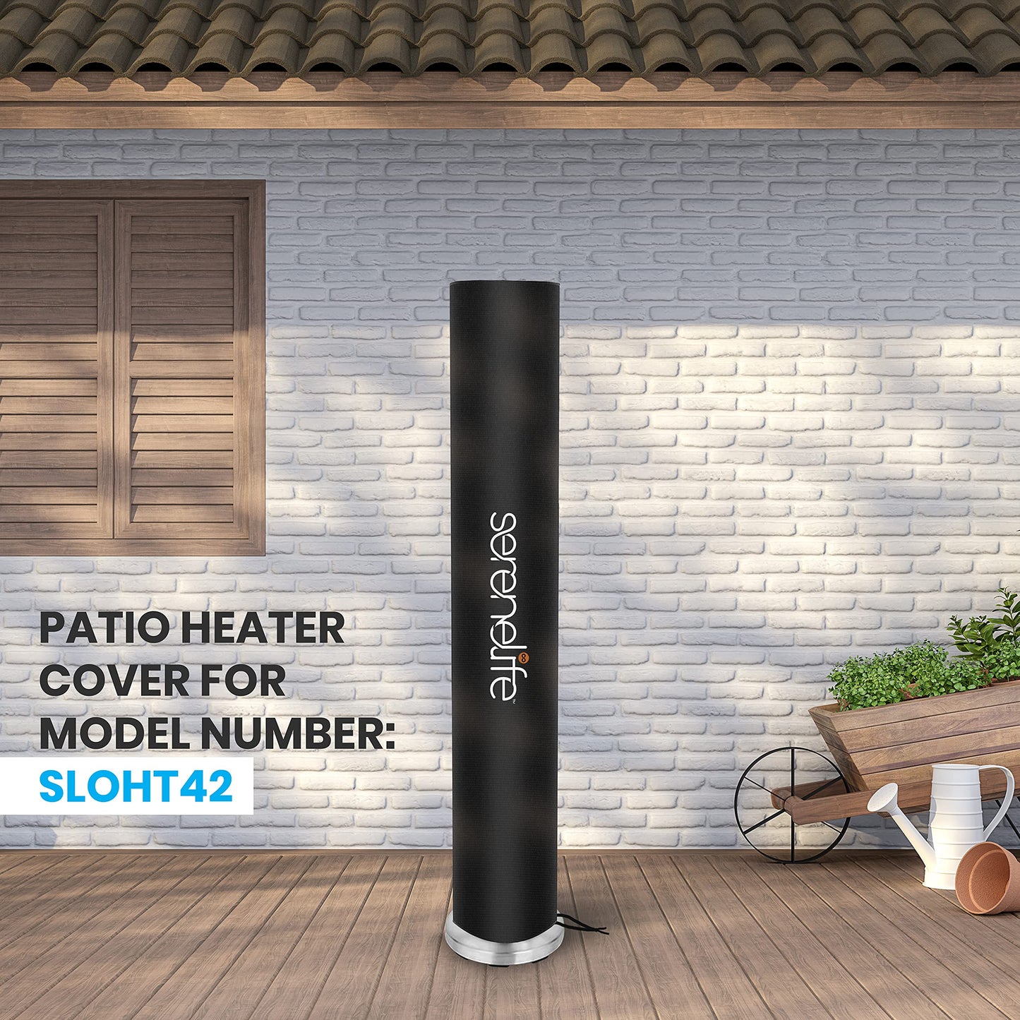 Outdoor Patio Heater Cover Bag - Heavy-Duty Patio Heater Cover for SLOHT42 Infrared Outdoor Electric Space Heater - Waterproof Dustproof, Wind/Sunlight/Snow Resistant - SLOHT421