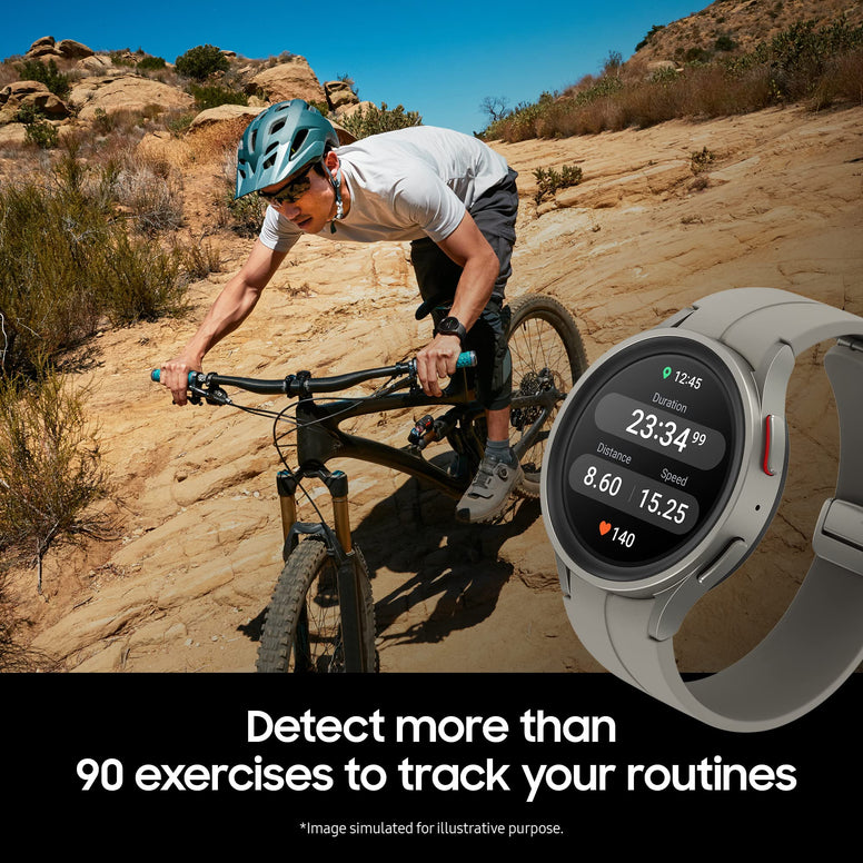 SAMSUNG Galaxy Watch5 Pro Smart Watch, Health Monitoring, Fitness Tracker, Long Lasting Battery, LTE, 45mm, Grey Titanium, UK Version
