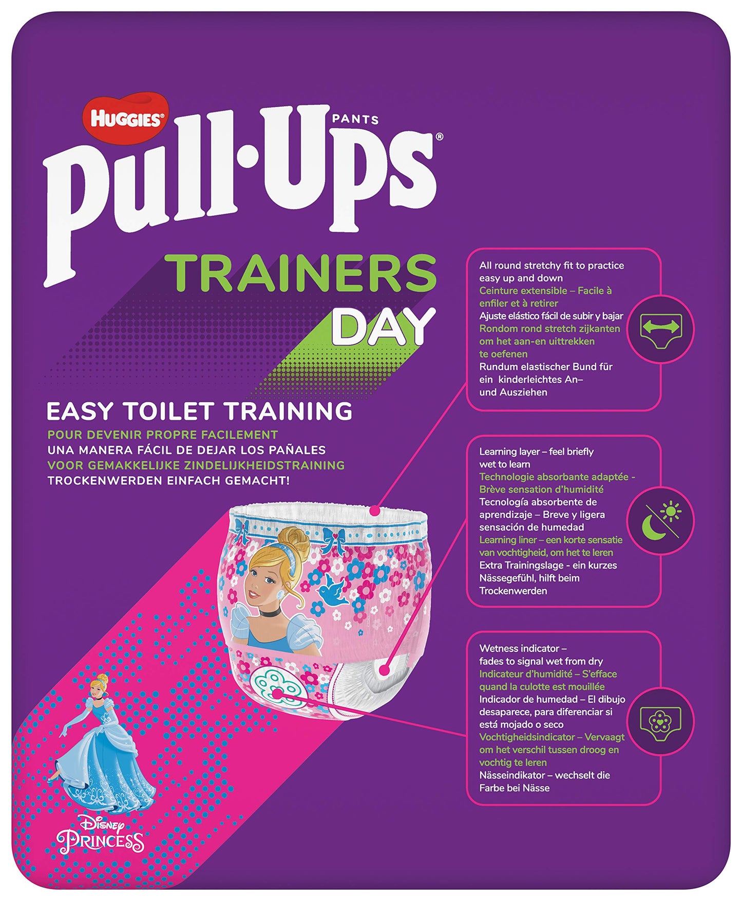 Huggies Pull-Ups, Trainers Day Nappy Pants for Girls - 2-4 Years, Size 6-7 Pull Up Nappies (40 Pants) - Essential Pull-Ups for Easy Toilet Training - Learn Wet From Dry