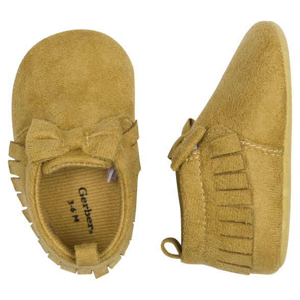 Gerber Baby Moccasins Crib Shoes Newborn Infant Neutral Boys Girls unisex-baby Crib Shoe, for 6 Months baby