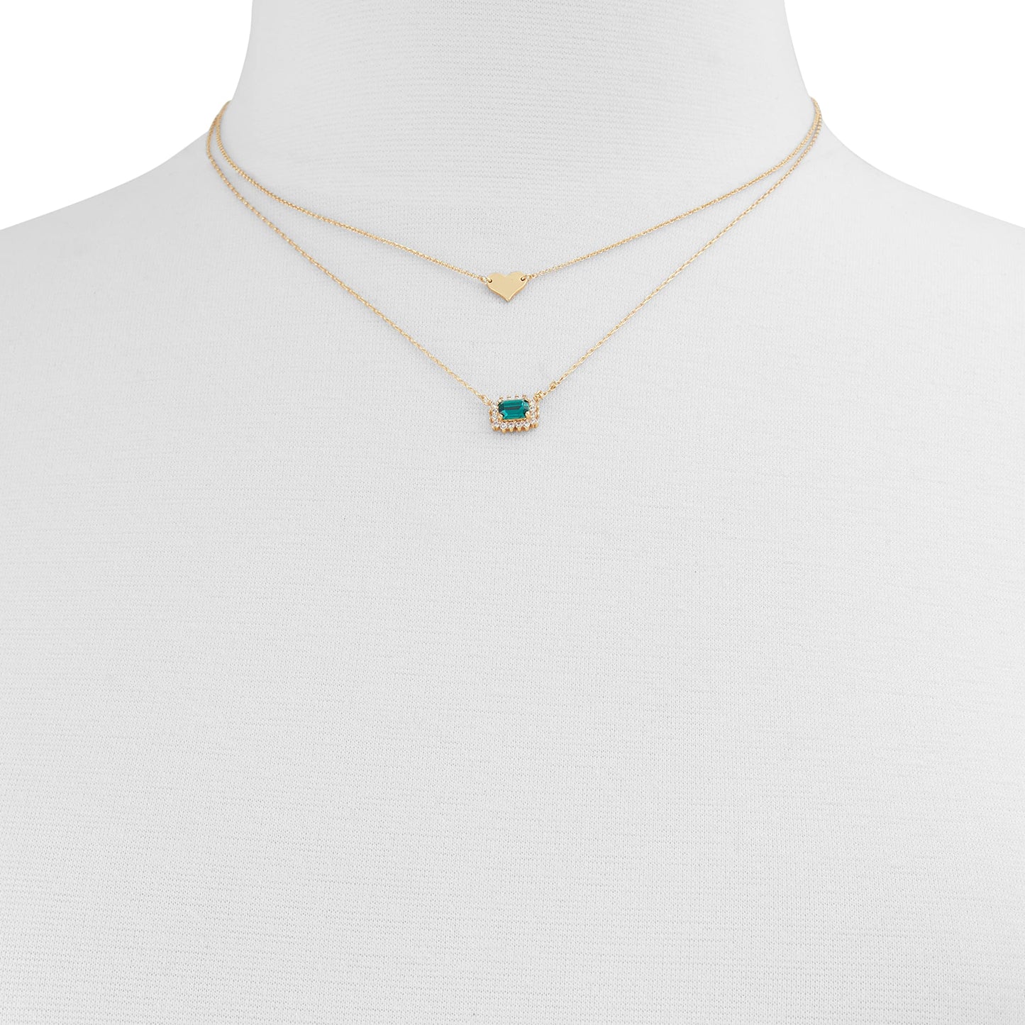 Aldo Women's Valaever Chain Necklace, Gold/Green