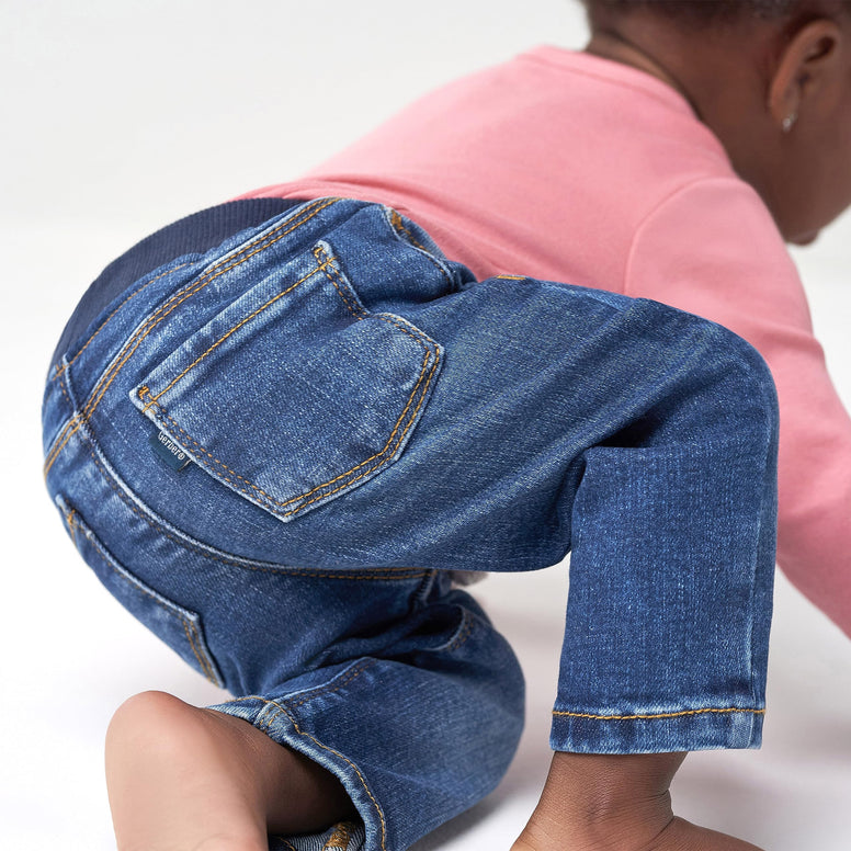 Gerber Unisex Baby Toddler Rib Waist Stretch Denim Skinny Jeans Jeans (pack of 1) 3Y