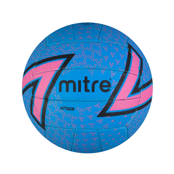 Mitre Attack Netball, Popular Style, Interactive Design, Soft-Touch, Blue, Pink, Black, Ball