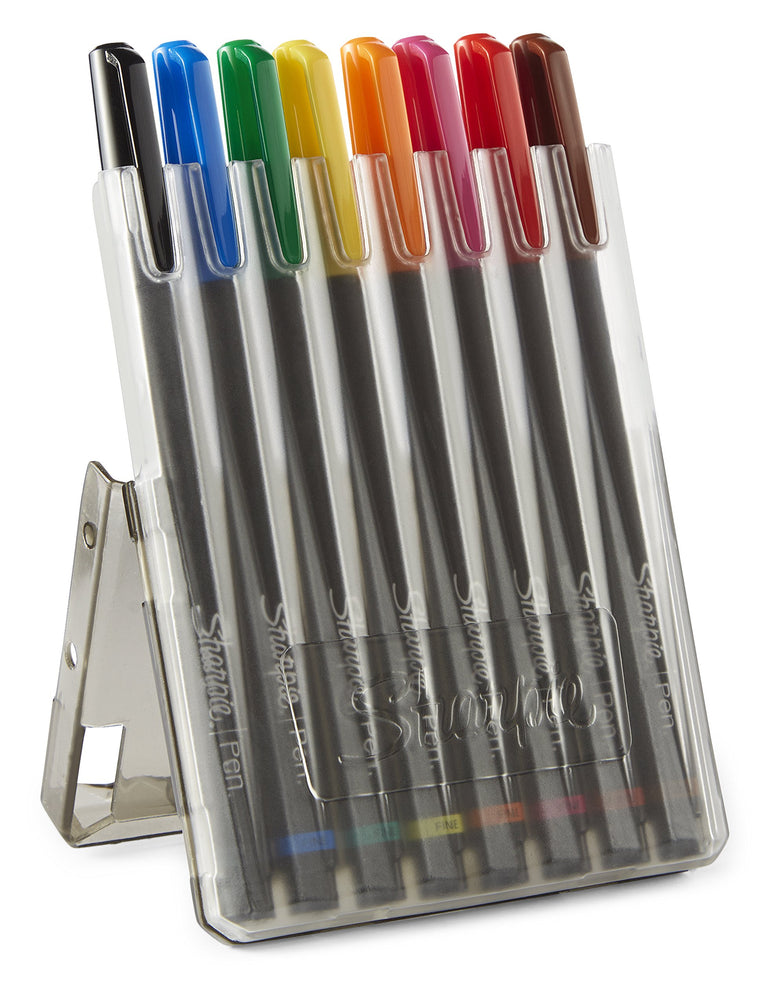 Sharpie Art Pens, Fine Point, Assorted Colors, Hard Case, 8 Pack (1982056)