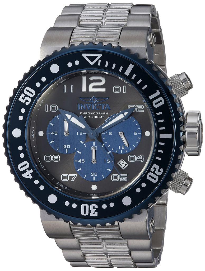 Invicta Men's Pro Diver Analog Display Quartz Diving Watch with Stainless-Steel Strap, Iridescent, Silver, 29.3 (Model: 25078)