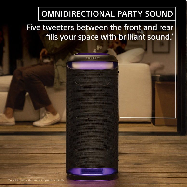 Sony SRS-XV800 X-Series Wireless Portable Bluetooth Karaoke Party Speaker IPX4 Splash-Resistant with 25 Hour-Battery, Built-in Handle and Wheels, Omnidirectional Sound, and Ambient Lights