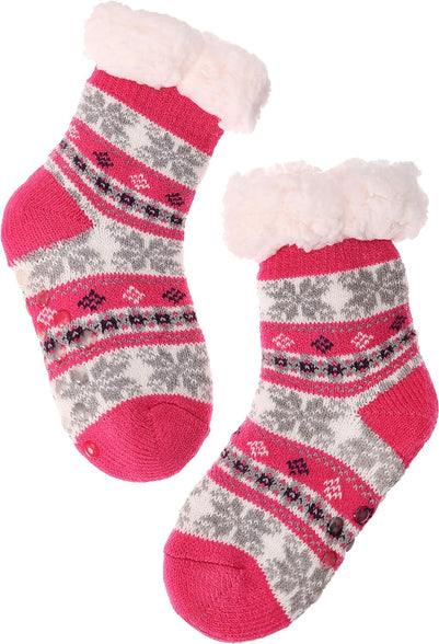 MOGGEI Girls Slipper Fuzzy Socks Kids Boys Fluffy Fleece Lined Warm Plush Sherpa Winter Child Home Socks