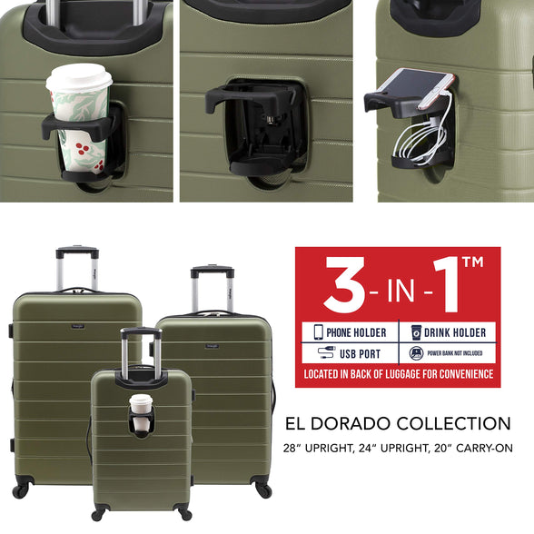 Wrangler Luggage Set Smart Hardside with USB Charging Port