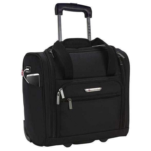 TPRC 15" Smart Under Seat Carry-On Luggage with USB Charging Port