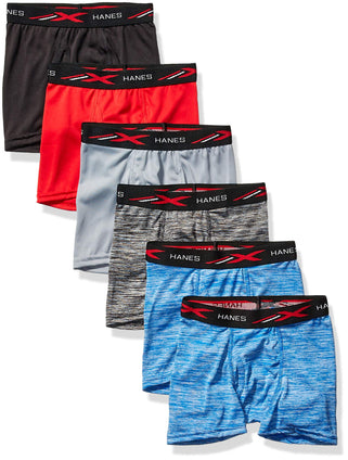 Hanes Boys' Breathable Tagless Boxer Brief, 6-Pack